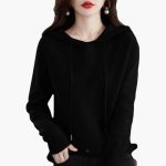 Women's Knitted Hoodie with Long Sleeves - Image 2