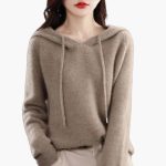 Women's Knitted Hoodie with Long Sleeves - Image 9