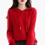 Women's Knitted Hoodie with Long Sleeves - Image 7