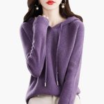 Women's Knitted Hoodie with Long Sleeves - Image 8