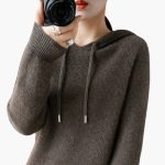Women's Knitted Hoodie with Long Sleeves - Image 4