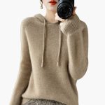 Women's Knitted Hoodie with Long Sleeves - Image 6
