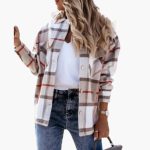 Women's Check Shirt Jacket with Collar - Image 3