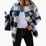 Women's Check Shirt Jacket with Collar - Image 2