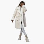 Women’s Long Coat with Lapel Collar - Image 2