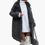 Women’s Long Coat with Lapel Collar - Image 3