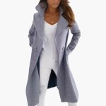 Women's Long Coat with Lapel Collar and Straight Sleeves - Image 4