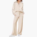 Women's Lounge Set with Half Zip and Wide Pants - Image 20
