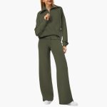 Women's Lounge Set with Half Zip and Wide Pants - Image 16