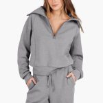 Women's Lounge Set with Half Zip and Wide Pants - Image 9