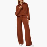 Women's Lounge Set with Half Zip and Wide Pants - Image 17