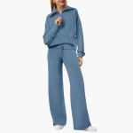 Women's Lounge Set with Half Zip and Wide Pants - Image 19