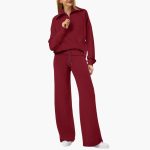 Women's Lounge Set with Half Zip and Wide Pants - Image 18