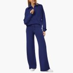 Women's Lounge Set with Half Zip and Wide Pants - Image 21
