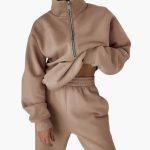 Women's Lounge Set with Half Zip Sweatshirt - Image 4