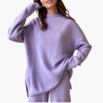 Women's Loungewear Set with Sweater and Wide Leg Pants - Image 12
