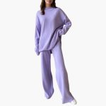 Women's Loungewear Set with Sweater and Wide Leg Pants - Image 11