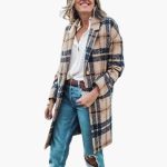 Women's Long Coat with Button Closure