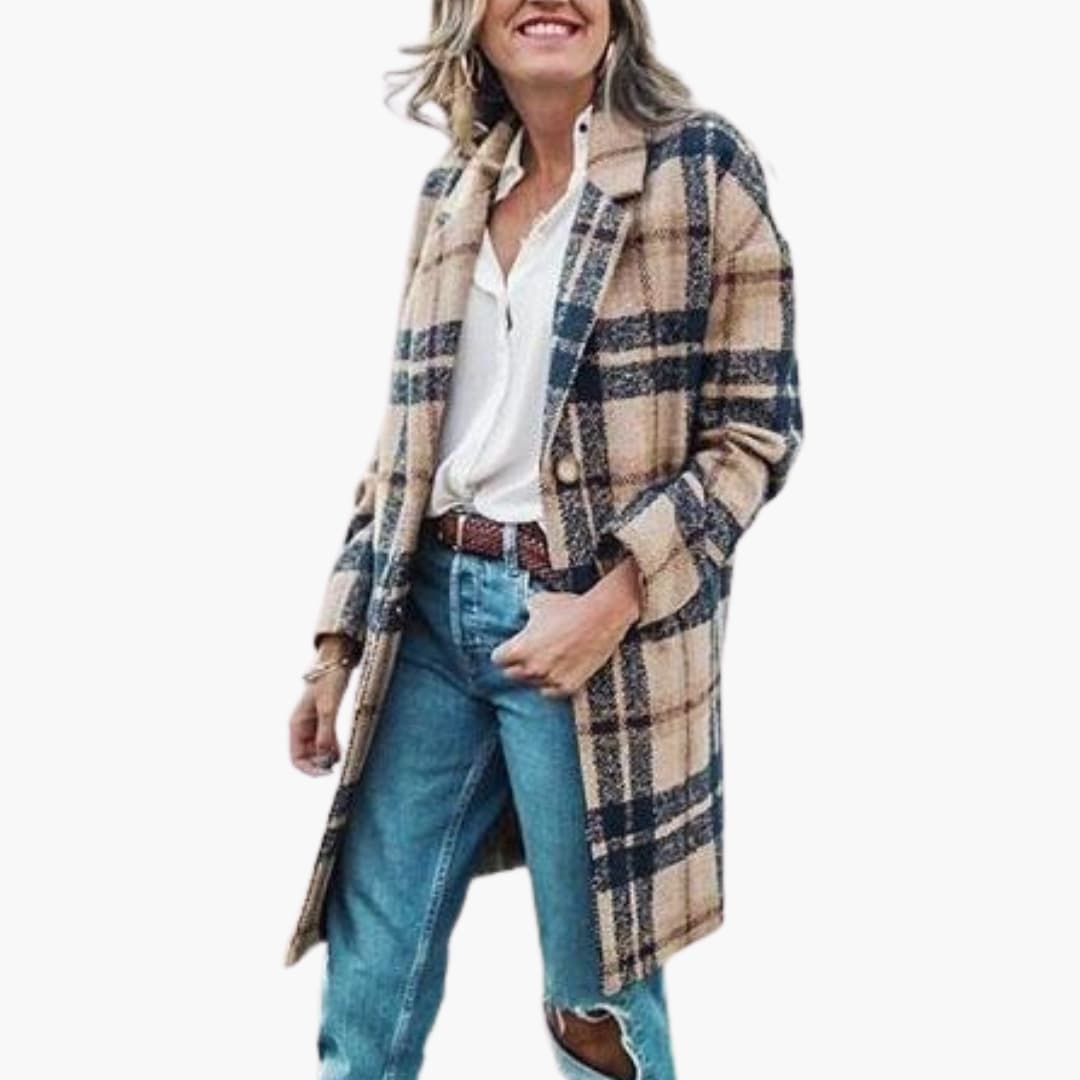 DamenMantellangmitKnopfverschluss_4.jpg Women's Long Coat with Button Closure - Image 1