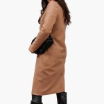 Women's Long Coat with Notched Collar - Image 11