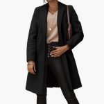 Women's Long Coat with Notched Collar - Image 4