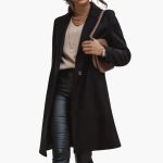 Women's Long Coat with Notched Collar - Image 12