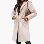 Women's Long Coat with Notched Collar - Image 6