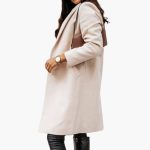 Women's Long Coat with Notched Collar - Image 7