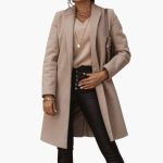 Women's Long Coat with Notched Collar - Image 2