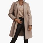 Women's Long Coat with Collar and Buttons - Image 9
