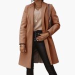 Women's Long Coat with Notched Collar - Image 3
