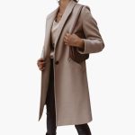 Women's Long Coat with Notched Collar - Image 9