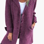 Women's Coat with Button Closure and Front Pockets - Image 3