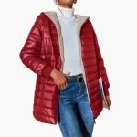 Women's Coat with Zipper and Hood - Image 2