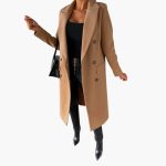 Women's Coat with Notched Collar and Button Closure in Front - Image 5