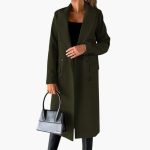 Women's Coat with Notched Collar and Button Closure in Front - Image 6