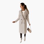 Women's Coat with Notched Collar and Button Closure in Front - Image 2