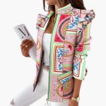 Women's Pattern Jacket with Zipper - Image 6