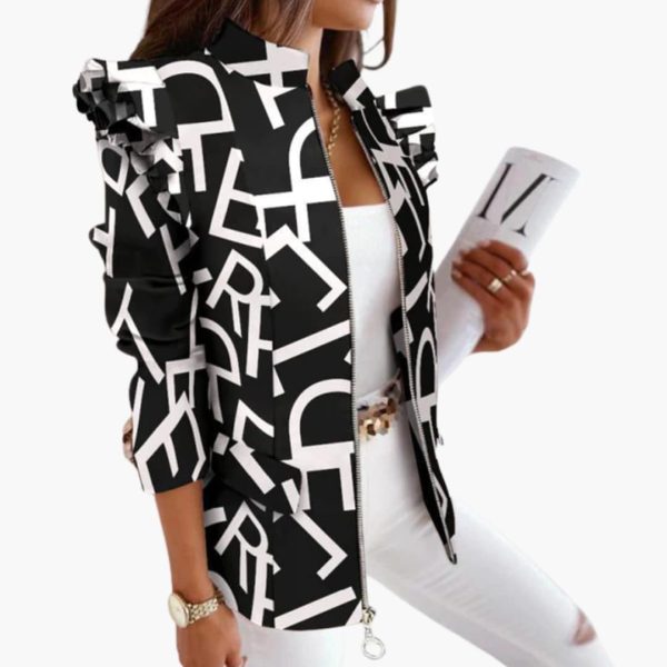 Women's Pattern Jacket with Zipper