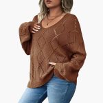 Women's Oversized Sweater with Round Neck and Long Sleeves - Image 2