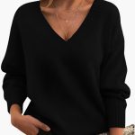 Women's Oversized Sweater with V-Neck - Image 11