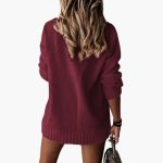 Women's Oversized Sweater with V-Neck - Image 9