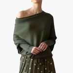 Women's Oversized Sweater with Wide Neckline - Image 2