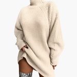 Women's Oversized Turtleneck Sweater with Long Sleeves