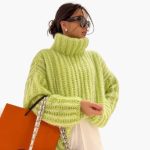 Women's Oversized Knit Sweater with Turtleneck - Image 3