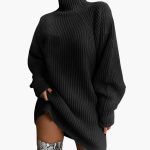 Women's Oversized Turtleneck Sweater with Long Sleeves - Image 5