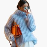 Women's Oversized Knit Sweater with Turtleneck