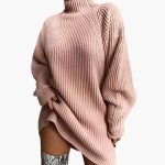 Women's Oversized Turtleneck Sweater with Long Sleeves - Image 3