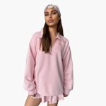 Women's Pullover with Half-Zip and Pleated Skirt - Image 8