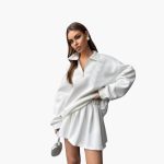 Women's Pullover with Half-Zip and Pleated Skirt - Image 5